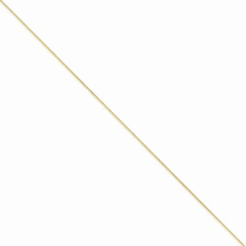 14K Yellow Gold Curb Pendant On Chain