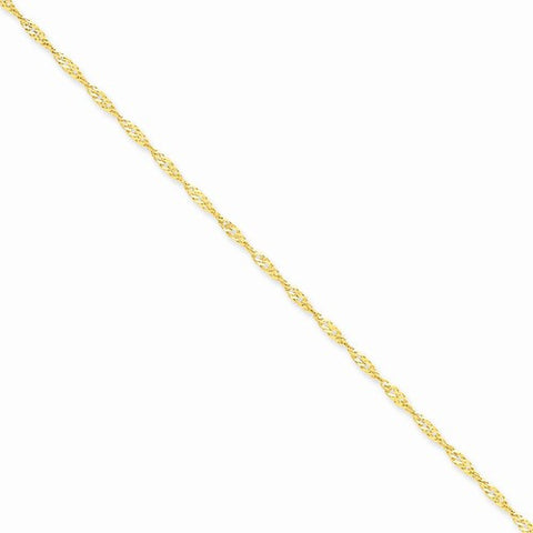 14K Yellow Gold Singapore Chain Bracelet