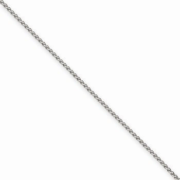 14K White Gold Solid Polished Spiga Chain