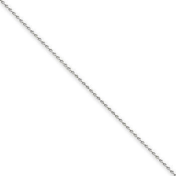 14K White Gold Solid Diamond-Cut Spiga Chain