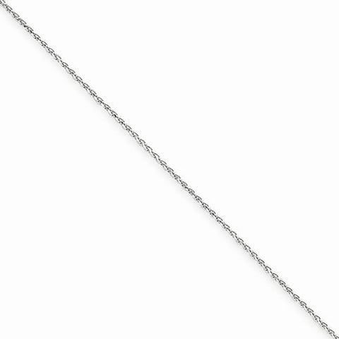 14K White Gold Solid Diamond-Cut Spiga Chain Bracelet