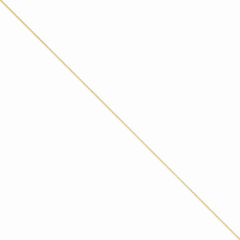 14K Yellow Gold Solid Diamond-Cut Spiga Chain Bracelet