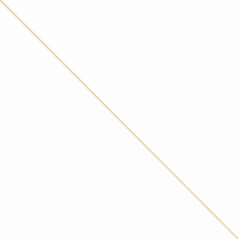 14K Yellow Gold Solid Polished Cable Chain Anklet