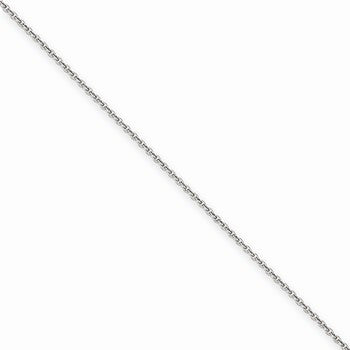 14K White Gold Solid Polished Cable Chain