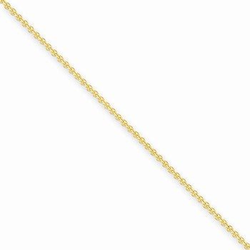 14K Yellow Gold Solid Polished Cable Chain