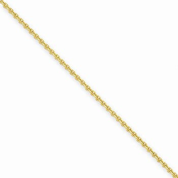 14K Yellow Gold Solid Polished Cable Chain