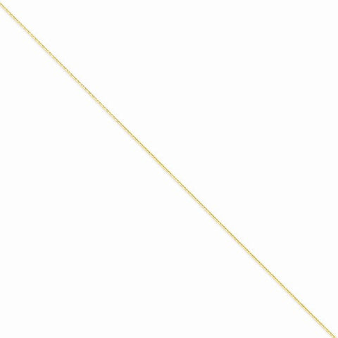 14K Yellow Gold Solid Diamond-Cut Cable Chain Anklet