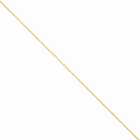 14K Yellow Gold Solid Diamond-Cut Cable Chain Anklet