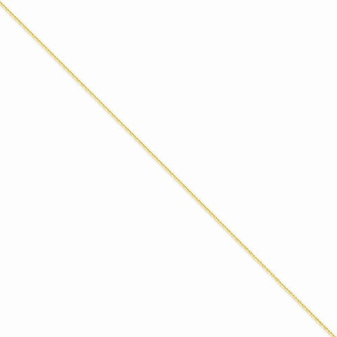 14K Yellow Gold Solid Diamond-Cut Cable Chain Anklet