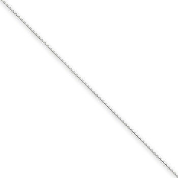 14K White Gold Solid Polished Cable Chain