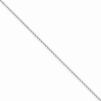 14K White Gold Solid Diamond-Cut Cable Chain
