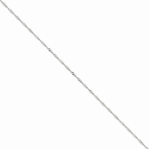 14K White Gold Singapore Chain Bracelet