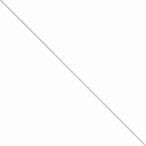 14K White Gold Round Diamond-Cut Wheat Chain Bracelet