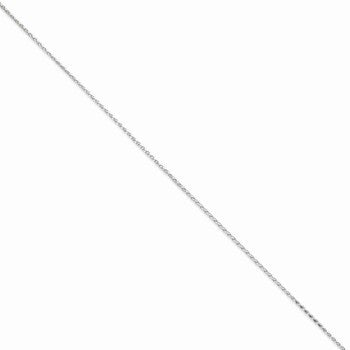 14K White Gold Round Diamond-Cut Wheat Chain
