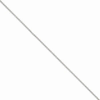 14K White Gold Round Diamond-Cut Wheat Chain