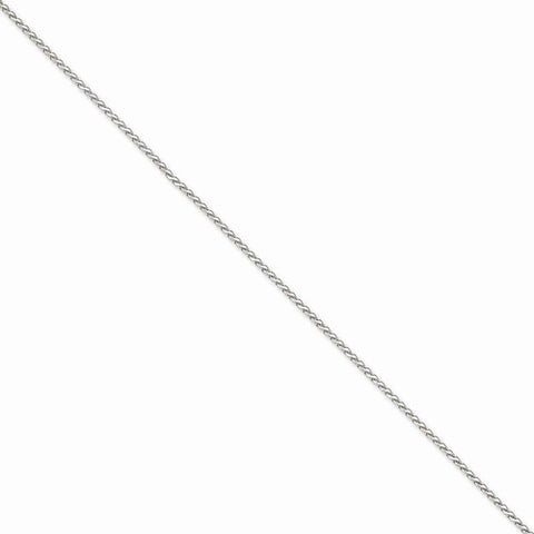 14K White Gold Round Diamond-Cut Wheat Chain Bracelet
