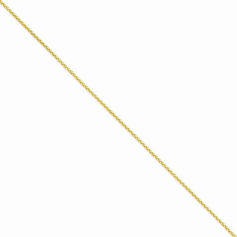 14K Yellow Gold Round Diamond-Cut Wheat Chain Bracelet