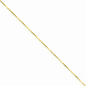 14K Yellow Gold Round Diamond-Cut Wheat Chain