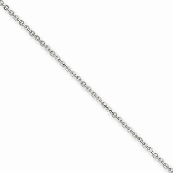 14K White Gold Lightweight Cable Chain