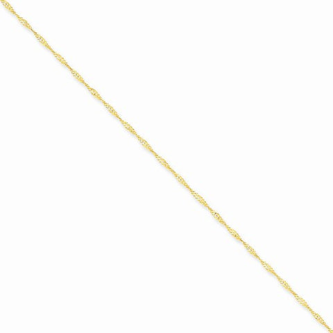14K Yellow Gold Singapore Chain Bracelet