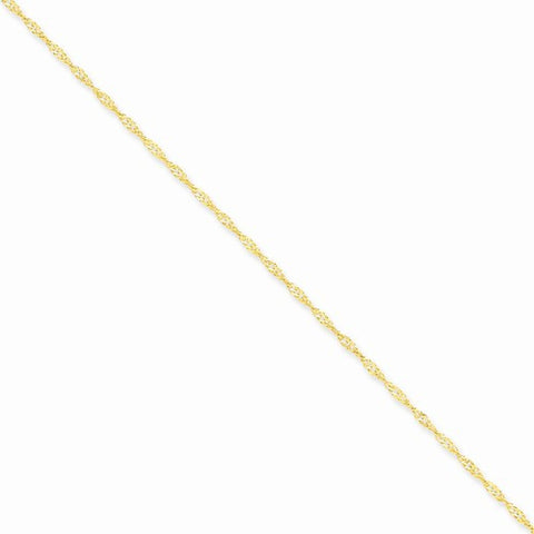 14K Yellow Gold Singapore Chain Bracelet