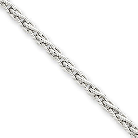 14K White Gold Parisian Wheat Chain Bracelet