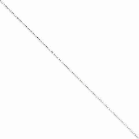 14K White Gold Diamond-Cut Beaded Pendant On Chain