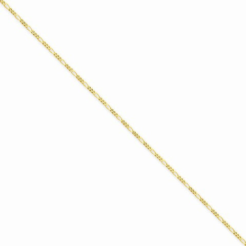 14K Yellow Gold Flat Figaro Chain Bracelet