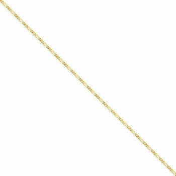 14K Yellow Gold Flat Figaro Chain