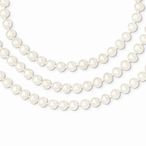 14K Yellow Gold 3 Strand Cultured Pearl Necklace