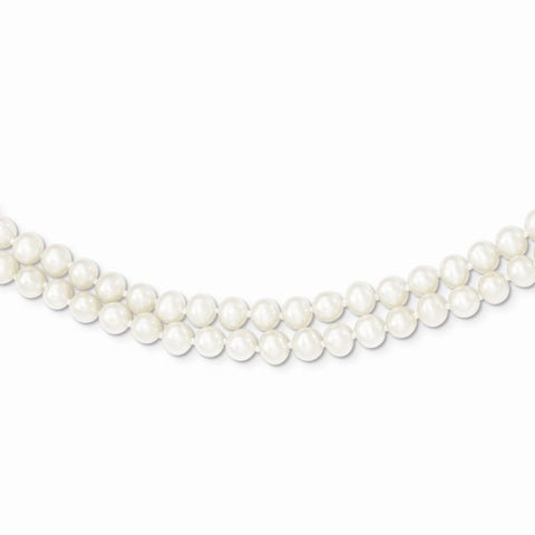 14K Yellow Gold 2 Strand Cultured Pearl Necklace
