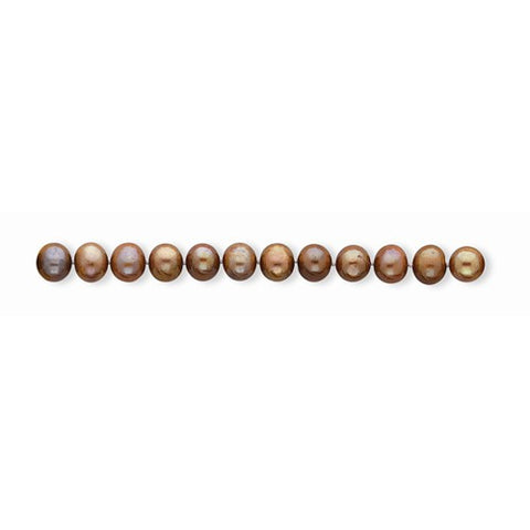 14K Yellow Gold Polished-Champagne Freshwater Cultured Pearl Necklace