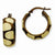 14k Yellow Gold Chocolate Rhodium 7.5mm Round Hoop Earrings