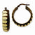 14k Yellow Gold Chocolate Rhodium 7.5mm Striped Hoop Earrings