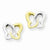 14k Yellow Gold Rhodium Butterfly Post Earrings