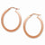 14k Yellow Gold Plated Rose Gold 1.5mm Polished Flat Oval Hoop Earrings