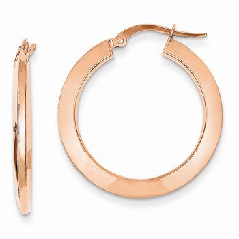14k Yellow Gold Plated Rose Rhodium Hoop Earrings