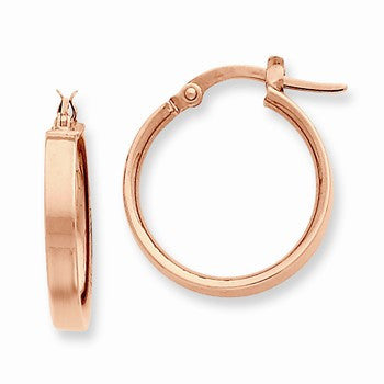 14k Yellow Gold Plated Rose Rhodium Hoop Earrings