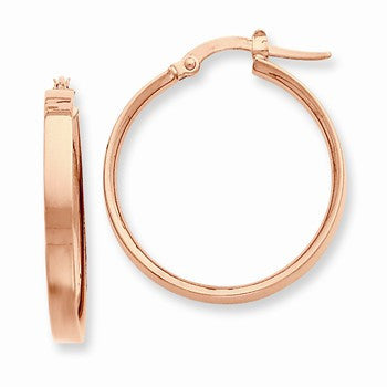 14k Yellow Gold Plated Rose Rhodium Hoop Earrings
