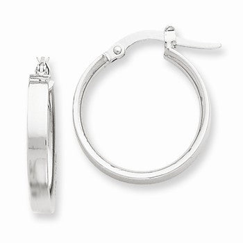 White Rhodium Plated 14k Yellow Gold Hoop Earrings