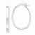 White Rhodium Plated 14k Yellow Gold Oval Hoop Earrings