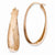 14k Yellow Gold Plated Rose Gold Satin Polished Twisted Hoop Earrings