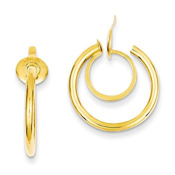 14k Yellow Gold Non-pierced Hoop Earrings