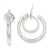White Rhodium Plated 14k Yellow Gold Non-pierced Hoop Earrings