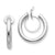 White Rhodium Plated 14k Yellow Gold Non-pierced Hoop Earrings