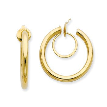 14k Yellow Gold Non-pierced Hoop Earrings