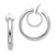 White Rhodium Plated 14k Yellow Gold Non-pierced Hoop Earrings