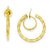 14k Yellow Gold Twisted Non-pierced Hoop Earrings