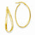 14k Yellow Gold Twisted Oval Hoop Earrings