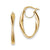14k Yellow Gold Twisted Oval Hoop Earrings
